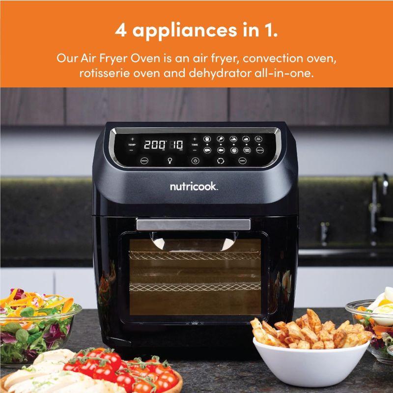 Nutricook Air Fryer Oven with Grill 1800W 8 Programs 12 Liters - Black - ALHOME