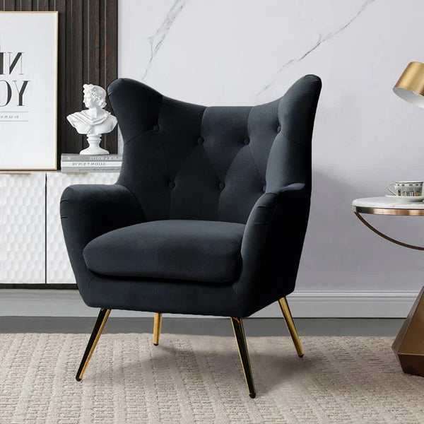 Black Velvet Chair for Chic Comfort By Alhome - ALHOME