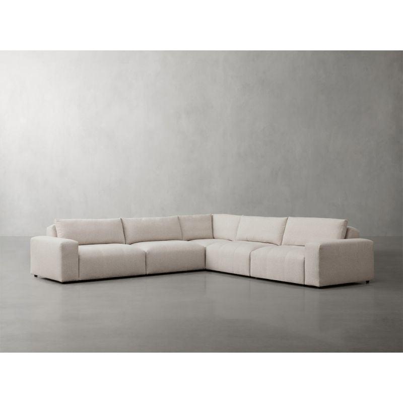 Modern Chanel L-Shape Sofa- Beige - 312x312x85x85 cm - By Alhome - ALHOME