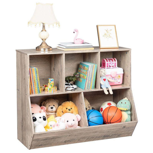 Kids Bookcase: 89x30x74 Wood, Beige by Alhome - ALHOME