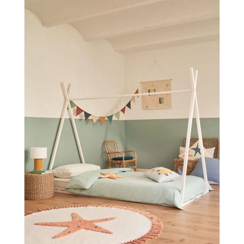 White Engineered Wood Kids Bed - Size: 120x200x140 By Alhome - ALHOME