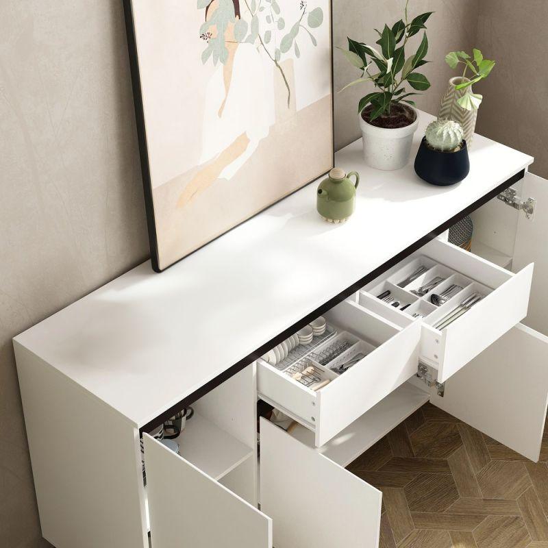 White and Black Console By Alhome - ALHOME