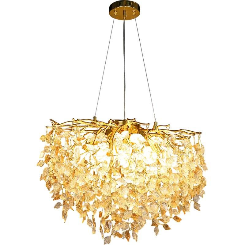 Modern chandelier, diameter 60, gold + honey + transparent - E14*10L By Alhome - ALHOME