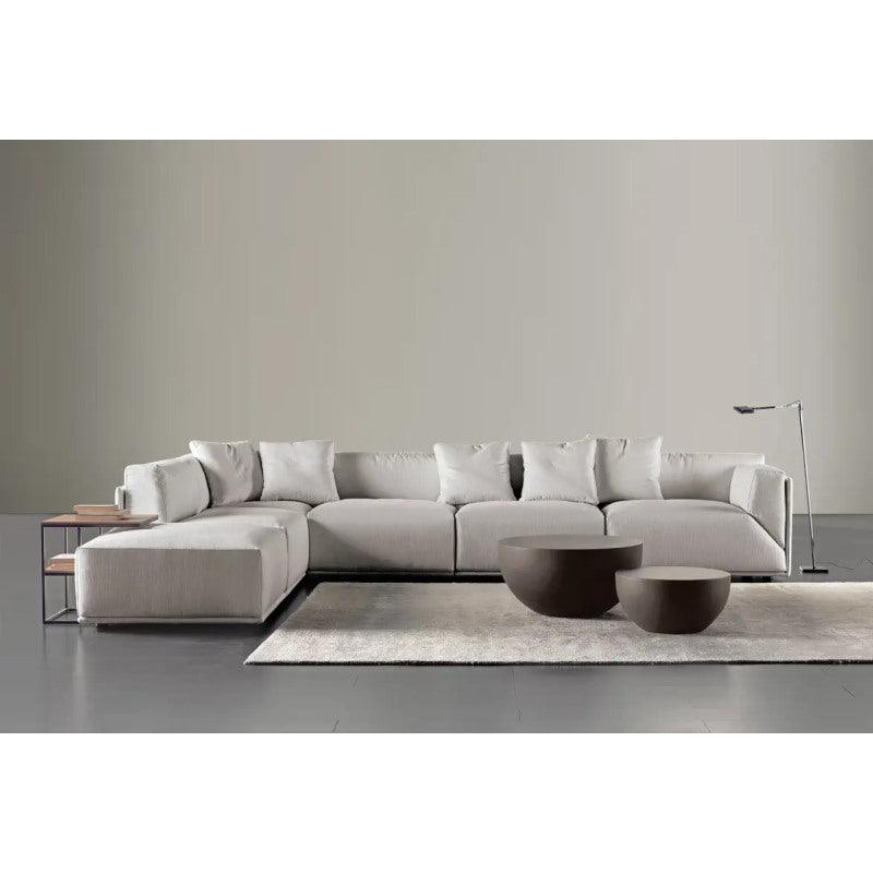 Modern Linen Corner Sofa - Beige - 350x180x85x85 cm - By Alhome - ALHOME