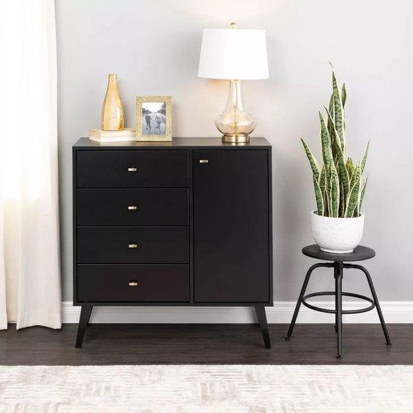 Bold Black MDF Unit Drawers by Alhome - ALHOME