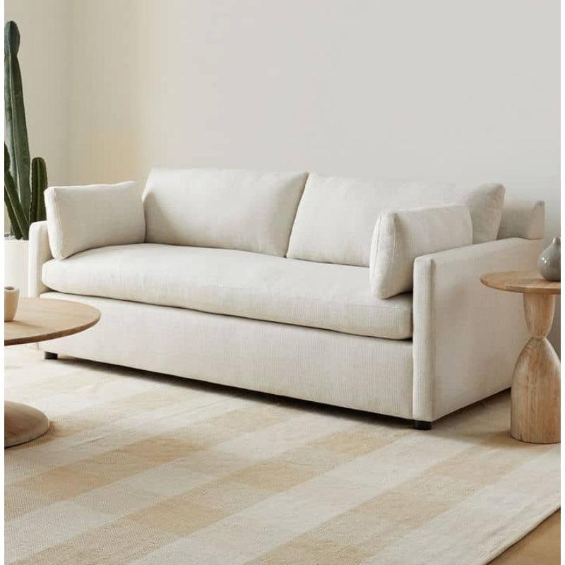 3-Seater Velvet Sofa in Elegant White By Alhome - ALHOME