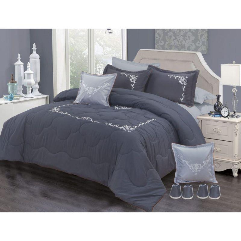 Embroidered Bedding 12 Pieces - Double - By Alhome - ALHOME