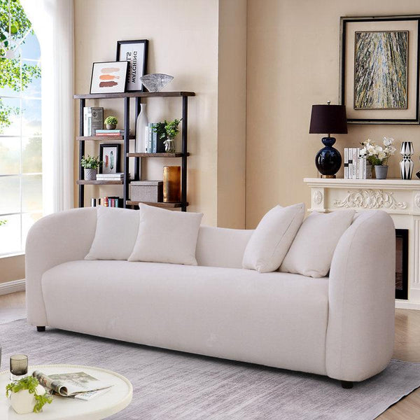 Serene Simplicity: 3-Seater Linen Sofa in Beige By Alhome - ALHOME