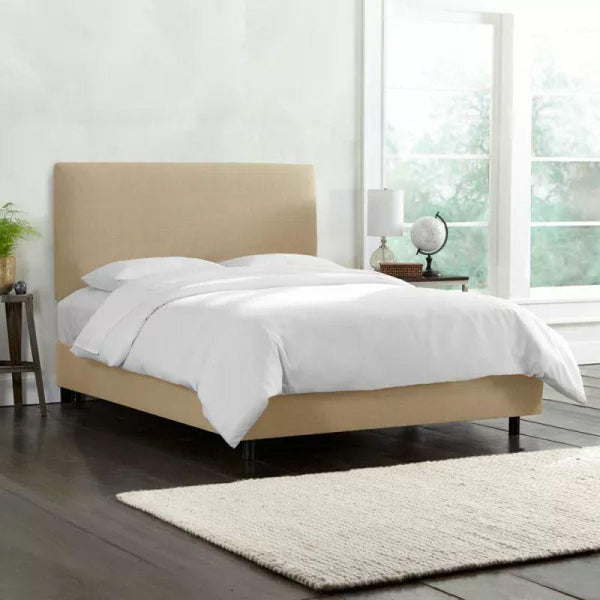 Elite Collection: Swedish Wood Queen Bed - Dark Beige Grandeur (180x200x140) by Alhome - ALHOME