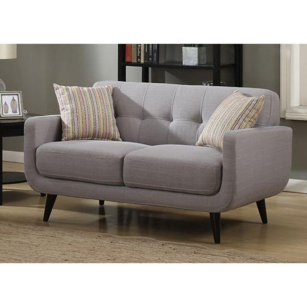 Modern Gray Linen 2-Seater Sofa Swedish Wood By Alhome - ALHOME