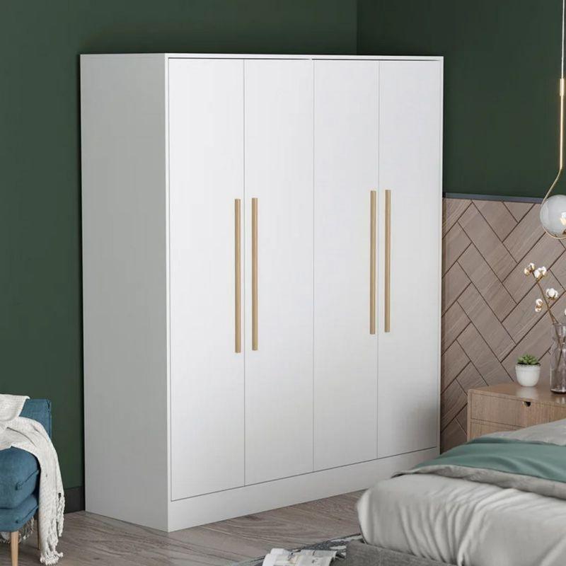 White Wardrobe with 4 Doors By Alhome - ALHOME