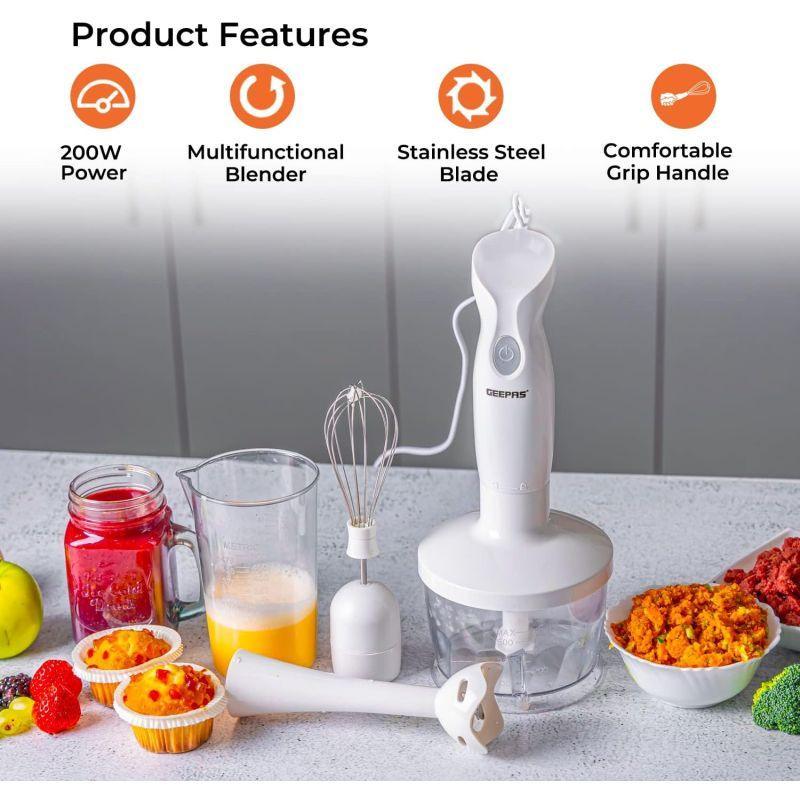 Geepas Hand Blender - 200 w - White - Ghb6144 - .com - Your Destination for Baby & Mother Needs in Saudi Arabia