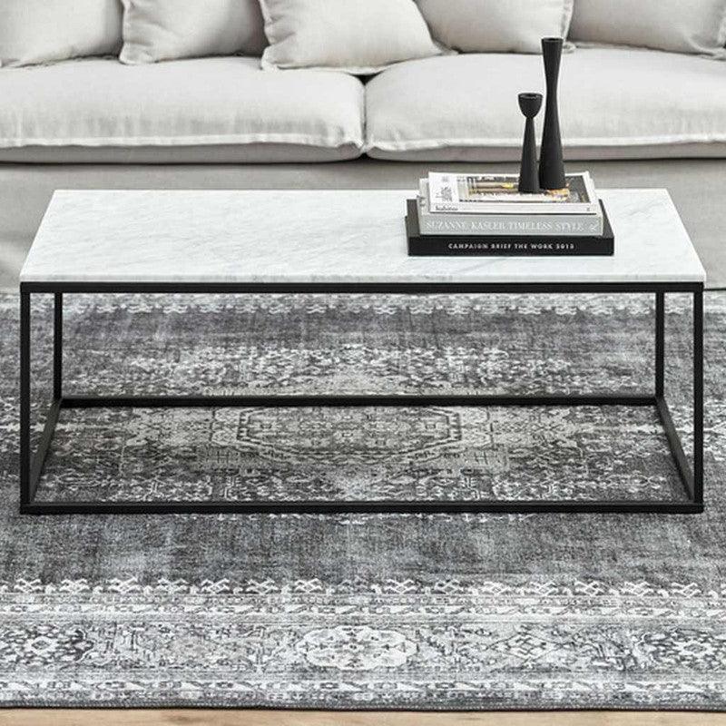 Coffee Table 110x60x50 cm - White & Black By Alhome - ALHOME