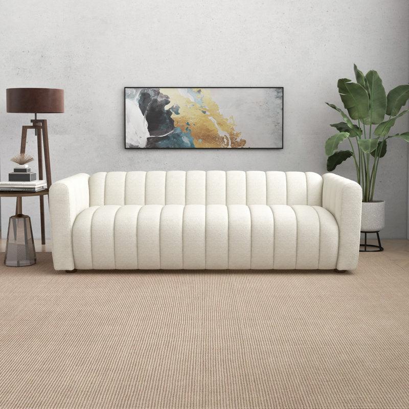 Velvet Serenity: 3-Seater Sofa in Elegant Beige By Alhome - ALHOME