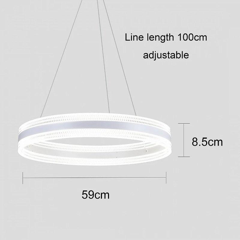 Modern White Chandelier For Multi-Colored Ceiling Lighting (Solar + Yellow + White) - Diameter 60 Cm By Alhome - ALHOME