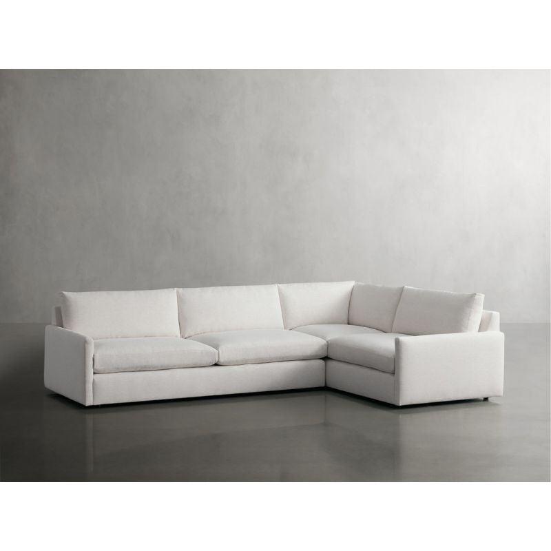 Modern Sleek Linen L-Shape Sofa - Beige - 280x140x85x85 cm - By Alhome - ALHOME