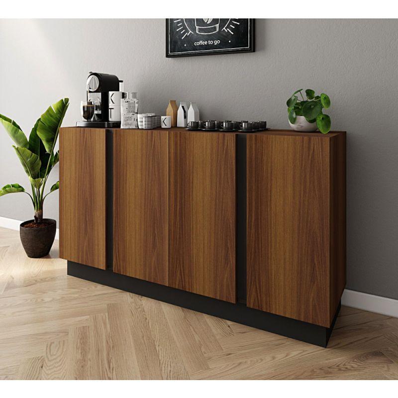 Brown Coffee Corner with Black Base By Alhome - ALHOME