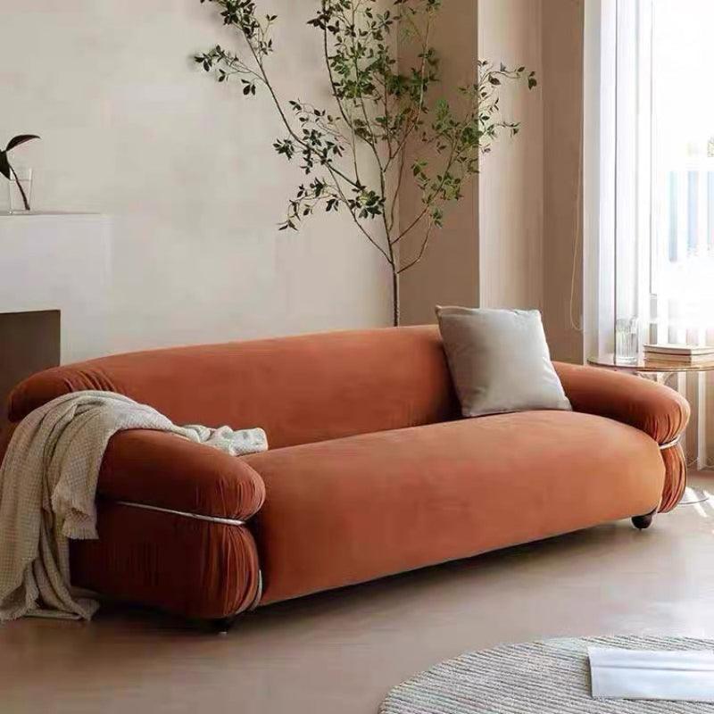 Velvet 3-Seater Sofa in Rusted Orange By Alhome - ALHOME