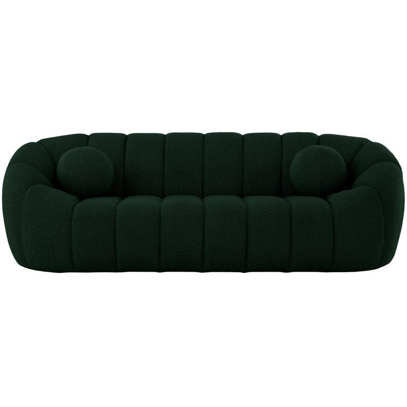 3-Seater Deep Green Boucl√© Sofa By Alhome - ALHOME