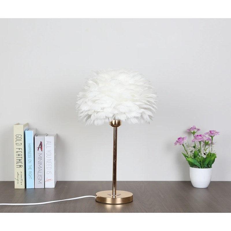 Modern Table Lampshade, Feather Shape - Gold - By Alhome - ALHOME