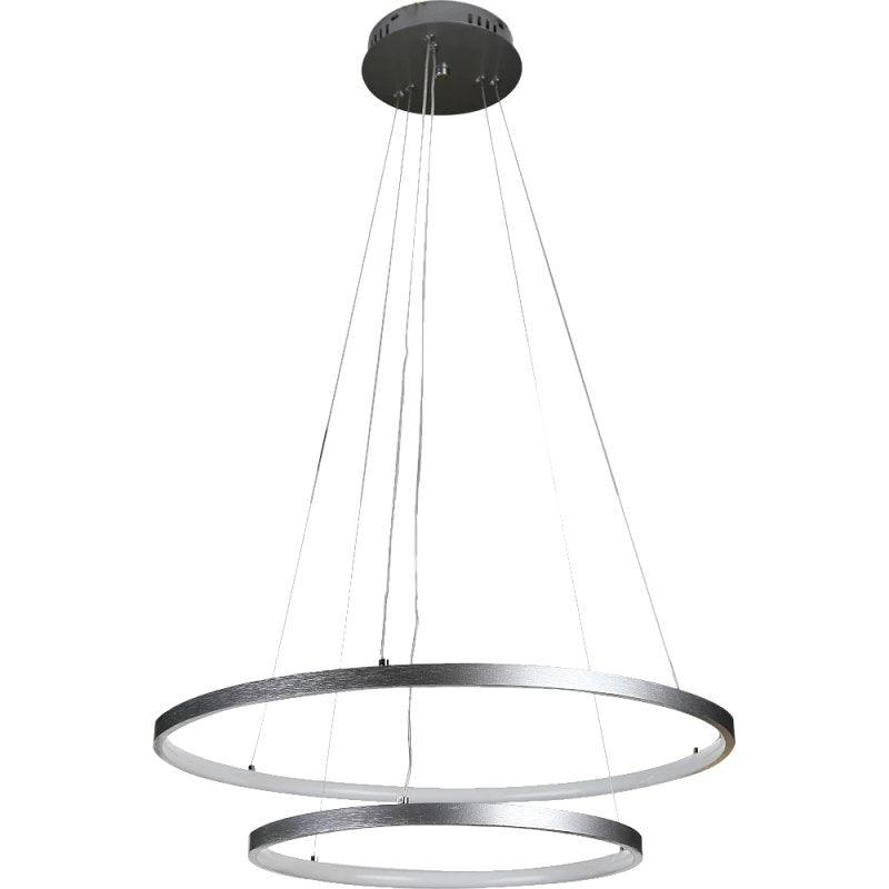 Modern Chandelier With Yellow Lighting, 400*600 - 42 Watts - Silver By Alhome - ALHOME