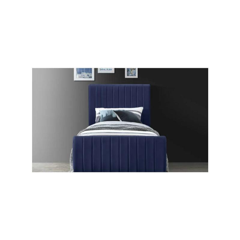 Navy Velvet Single Bed Size 120x200 By Alhome - 110110092 - ALHOME