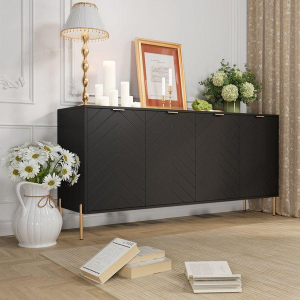 Modern Black Wood Buffet Table By Alhome - 110110537 - ALHOME