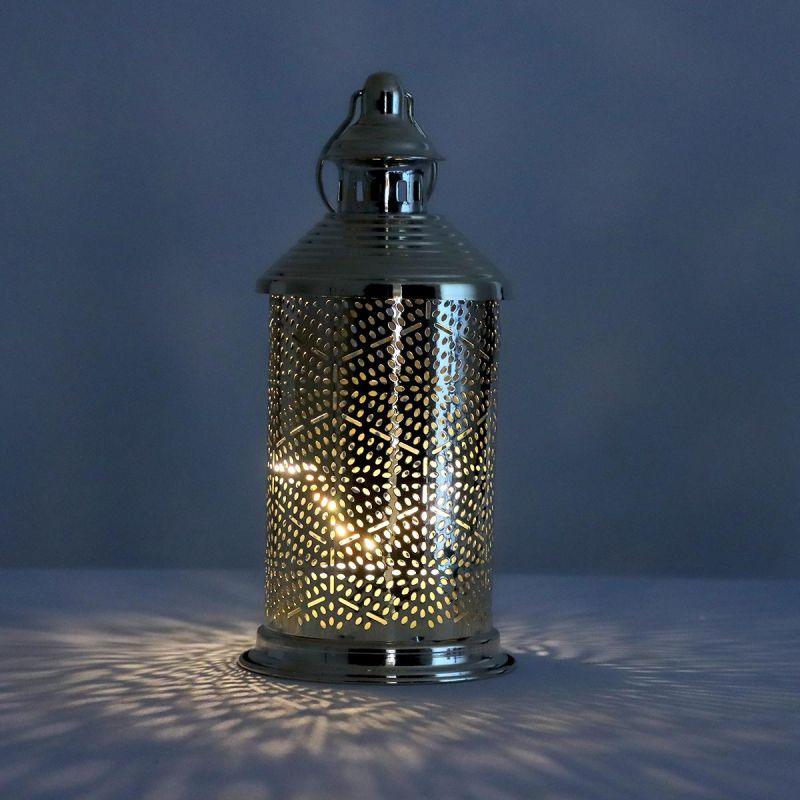 Round Steel Ramadan Lantern With Led Lighting - Gold - 26X12X12 Cm - By Family Ship - 600007811 - ALHOME