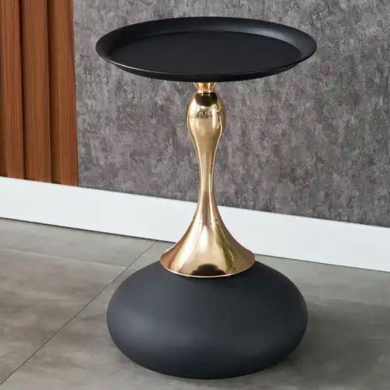 Black And Gold Metal Side Service Table By Alhome - ALHOME