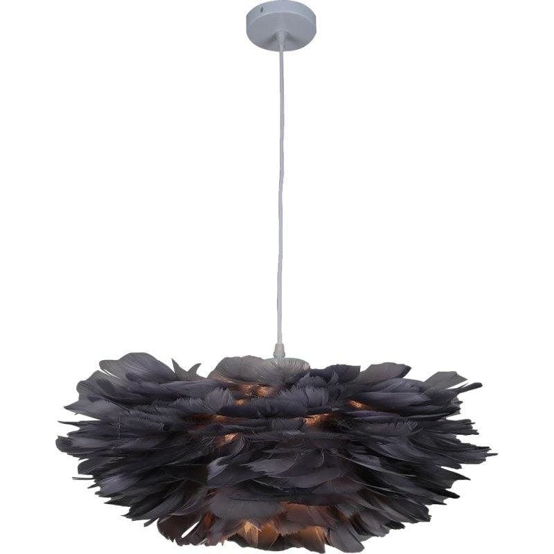 Modern Gray Feather Chandelier - Diameter 50 Triple - E27*3L - ALHOME