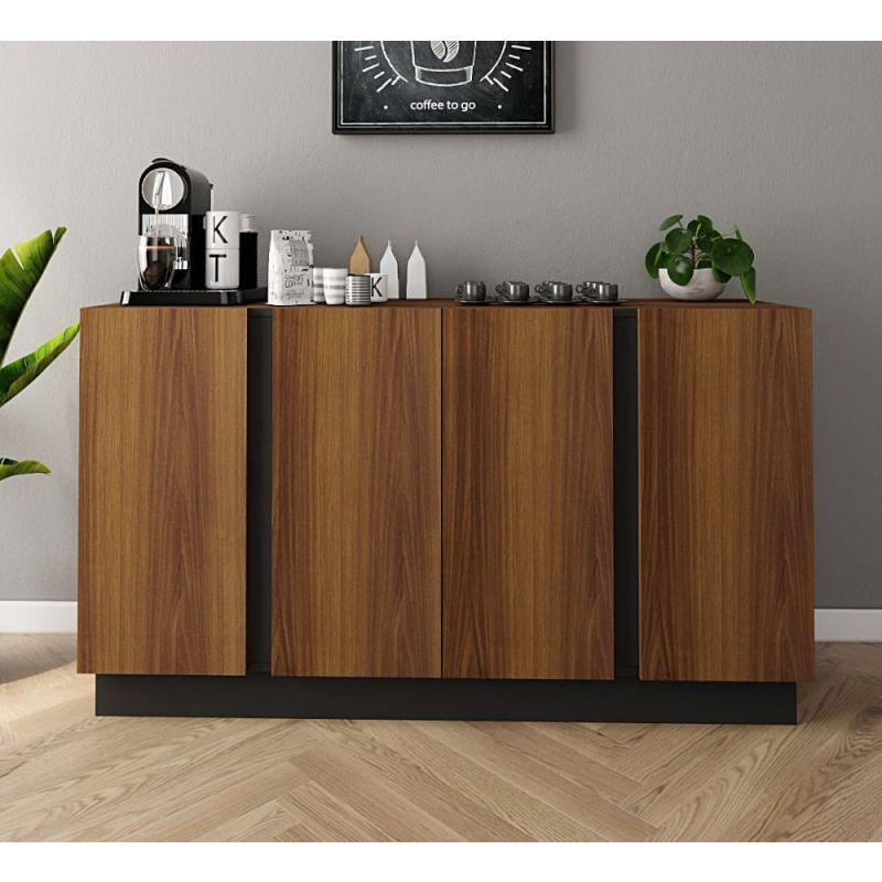 Brown Coffee Corner with Black Base By Alhome - ALHOME