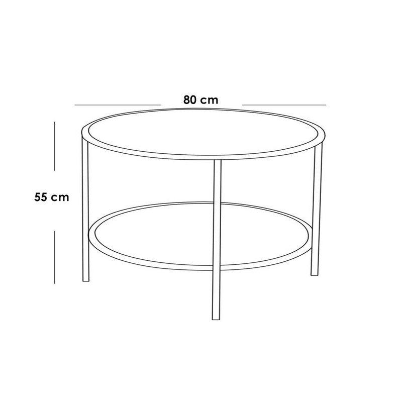 Coffee Table 80x55 cm - White & Gold By Alhome - ALHOME