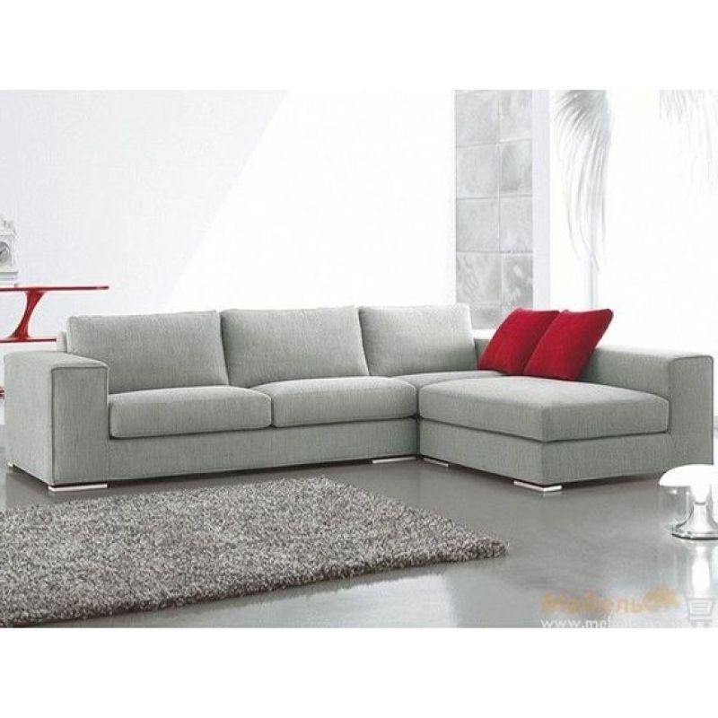 Stylish Gray Linen L-Shaped Sofa - 90x250x170x45 cm - Swedish Wood By Alhome - 110111023 - ALHOME