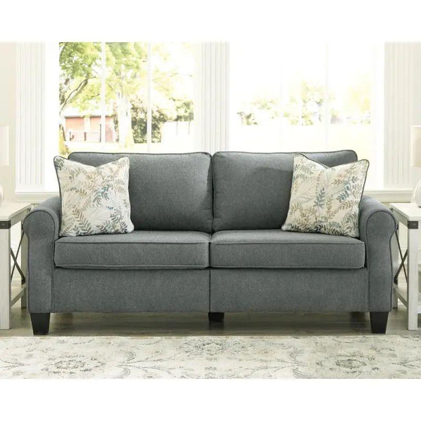 Charcoal Gray Velvet 2-Seater Sofa Swedish Wood By Alhome - ALHOME