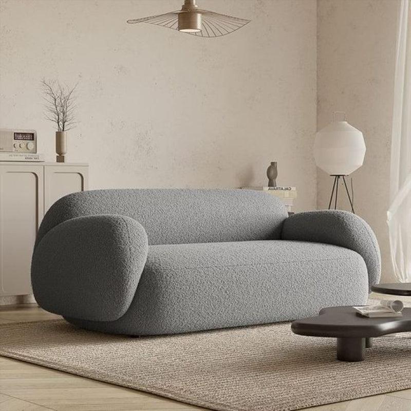 Timeless Tranquility: Gray Boucl√© 3-Seater Sofa By Alhome - ALHOME