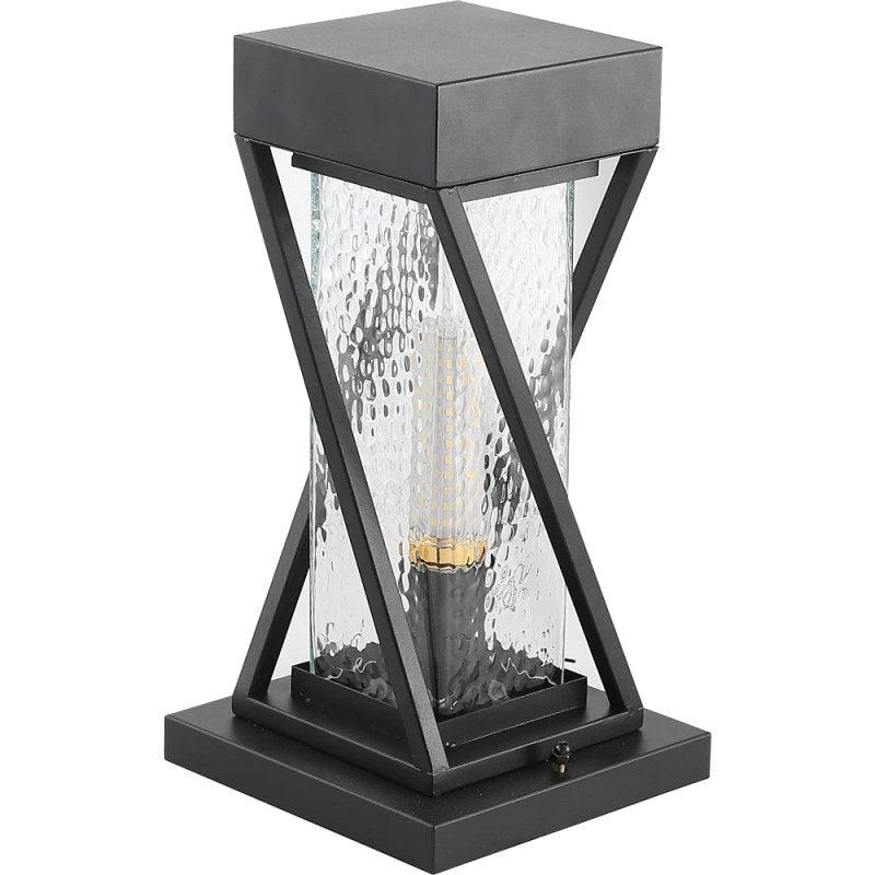 Glass Lantern - 6245S/Bk - Black - By Alhome - ALHOME