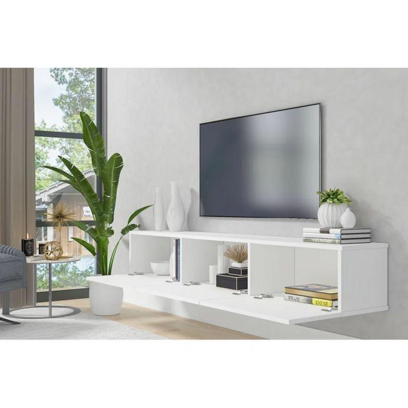 White TV Unit - 30x50x180 cm - By Alhome - ALHOME