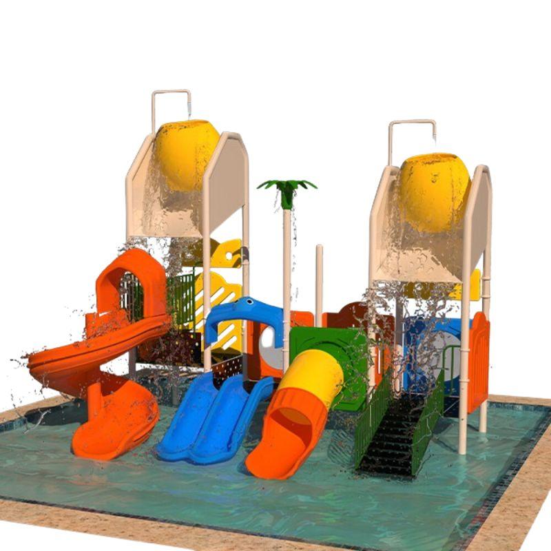 Water Games Set: Two Water Tanks, A Roller Coaster Slide, A Roller Slide, And 2 Small Slides by Alhome - ALHOME