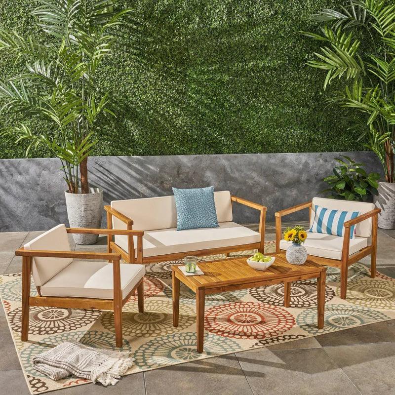 CreekSide 4-Piece White Outdoor Seating Set By Alhome - Zrafh.com - Your Destination for Baby & Mother Needs in Saudi Arabia
