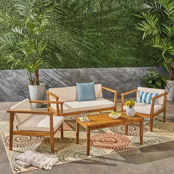 CreekSide 4-Piece White Outdoor Seating Set By Alhome - Zrafh.com - Your Destination for Baby & Mother Needs in Saudi Arabia