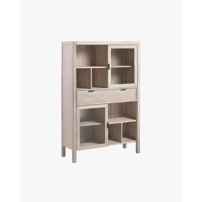 Beige Engineered Wood Display Unit - Size: 110x40x160 By Alhome - ALHOME