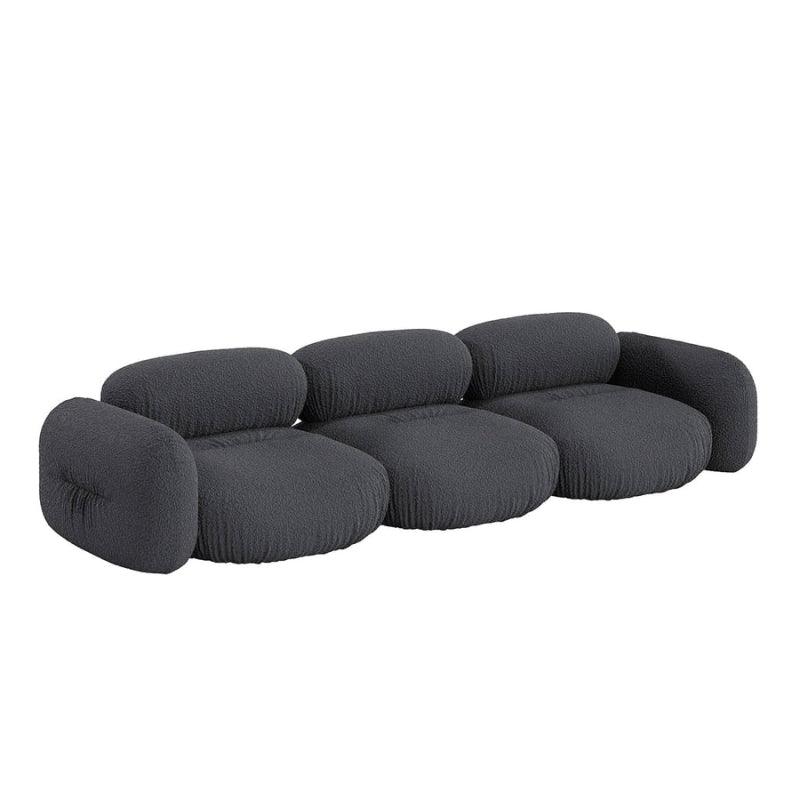 3-Seater Grey Velvet Sofa" By Alhome - ALHOME