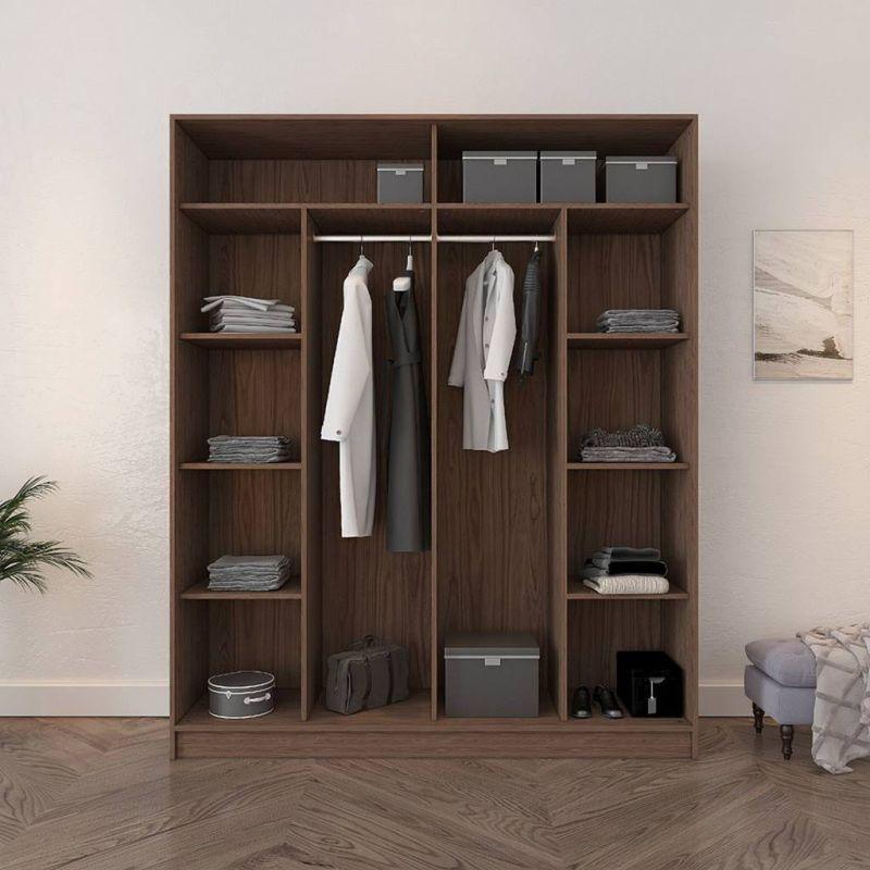 6-Door Wardrobe with 2 Drawers, Black By Alhome - ALHOME