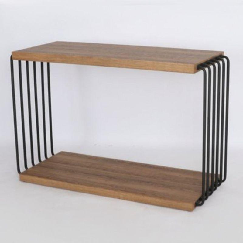 Wooden Console With Black Metal Bars - Brown By Alhome - ALHOME