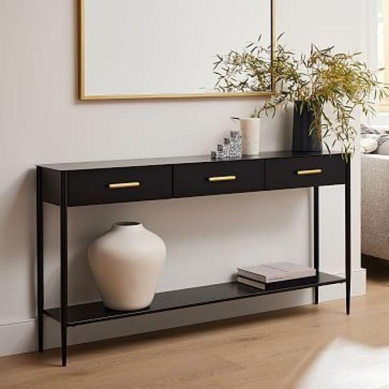 Sleek Glass-Front Console Table By Alhome - ALHOME