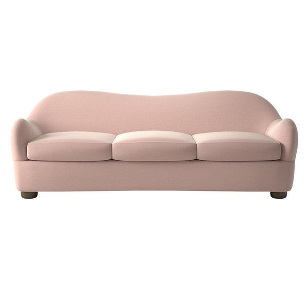 Vintage Elegance: Pink Linen 3-Seater Sofa By Alhome - ALHOME