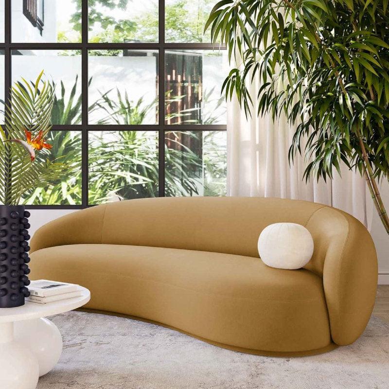 3-Seater Velvet Sofa in Rich Camel By Alhome - ALHOME