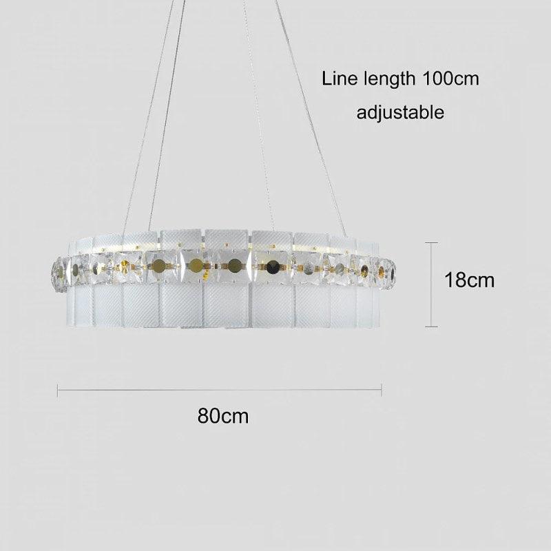 Modern Gold Chandelier - 12 Lights - 80 cm - Lamp Base Size E14 By Alhome - ALHOME