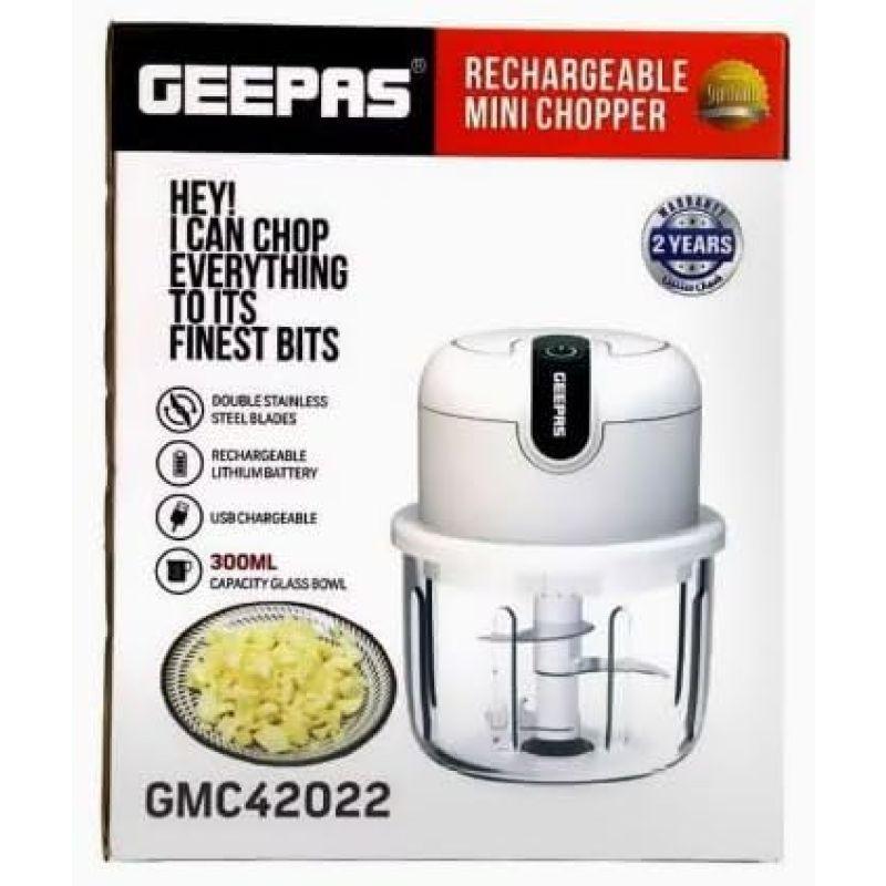 Geepas USB Rechargeable Mini Chopper - 30 w - 300 ml - GMC42022 - .com - Your Destination for Baby & Mother Needs in Saudi Arabia