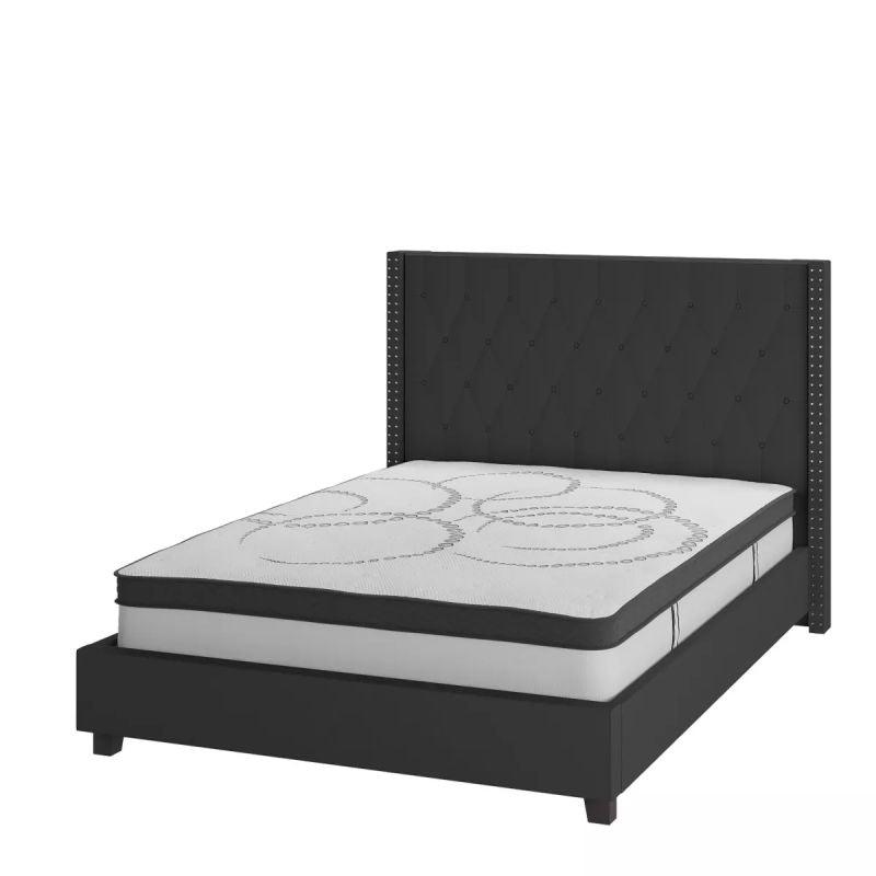 Supreme Comfort: Swedish Wood King Bed - Deluxe Grey Harmony (160x200x140) by Alhome - ALHOME